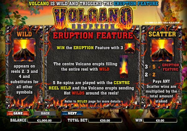 Volcano Eruption Slot Feature