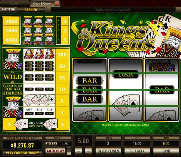 Screenshot of Kings and Queens Slots from Top Game