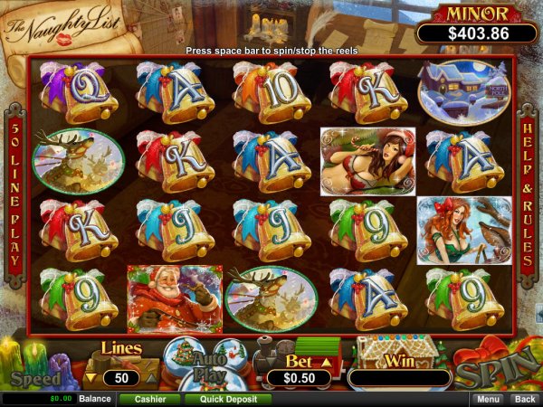 The Naughty List Slot Game Reels