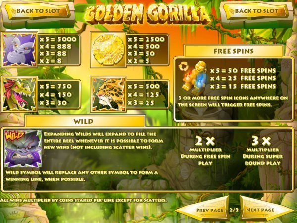 Golden Gorilla Slot Wild Multipliers & Free Spins