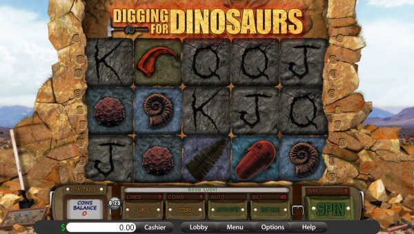 Digging For Dinosaurs Slot Game Reels