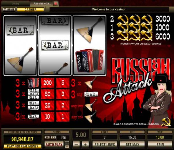 Screenshot of Russian Attack Slots from Top Game