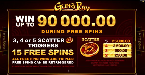 Gung Pow Slot Free Spins