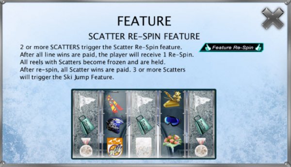 Ski Jump Slot Re-Spin feature