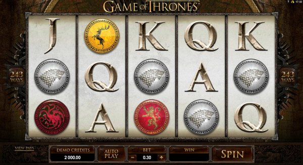 Game Of Thrones Slot - 243 Ways Game Reels