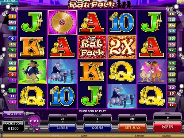 Screenshot of The Rat Pack Slots from Microgaming