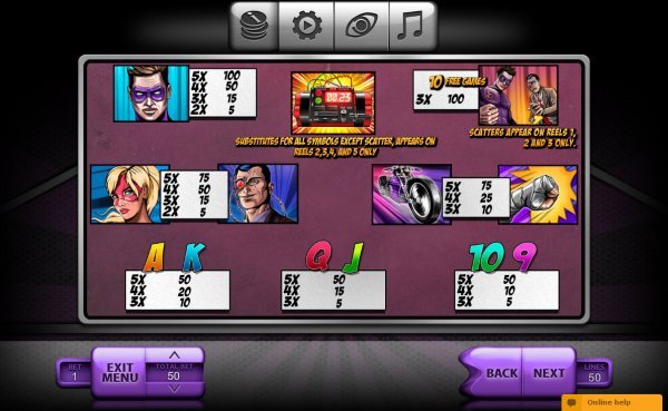 Blast Boom Bang Slot Pay Table
