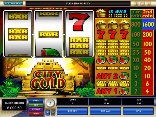 Screenshot of City of Gold Slots from Microgaming