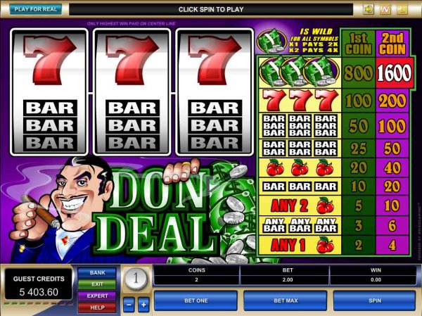 Screenshot of Don Deal Slots from Microgaming.