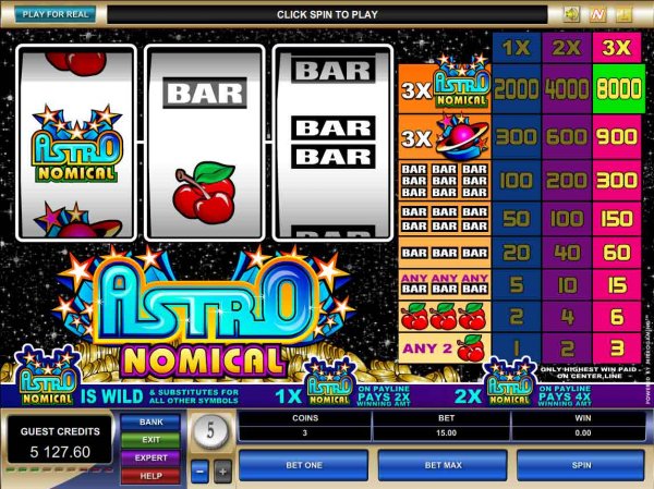 Screenshot of Astronomical Slots from Microgaming.