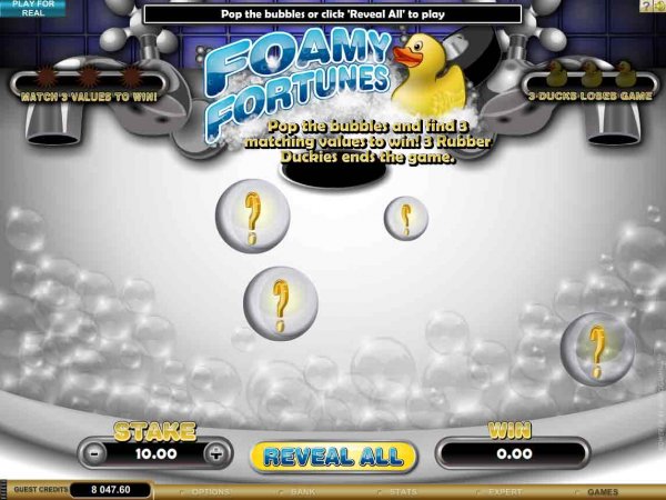 Screenshot of Foamy Fortunes Instant Win Game by Microgaming