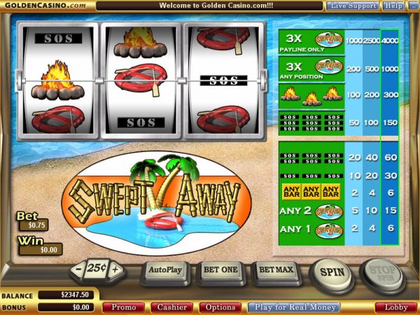 Swept Away slots by Vegas Technology