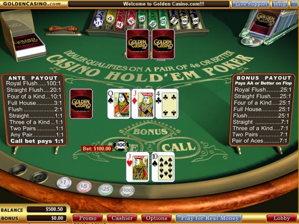 Inside view of Casino Hold'em