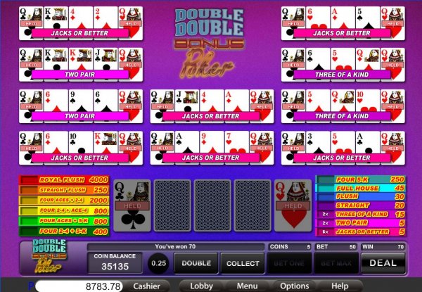 Double Double  Bonus Poker 10 Play