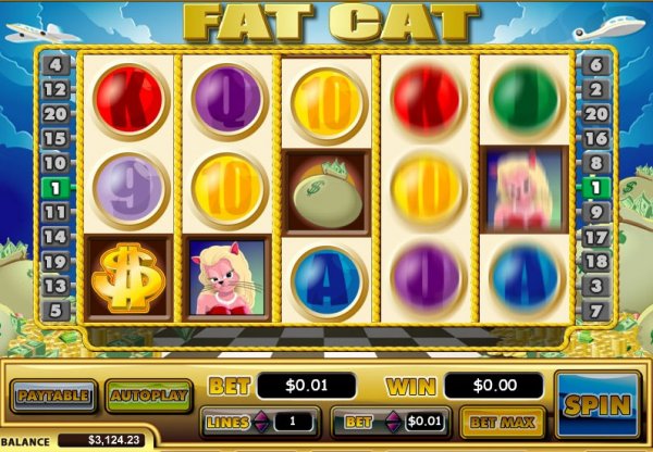 Screenshot from Fat Cat video slots game
