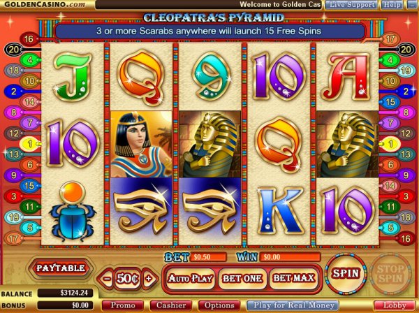 Image of Cleopatra's Pyramid slot game.