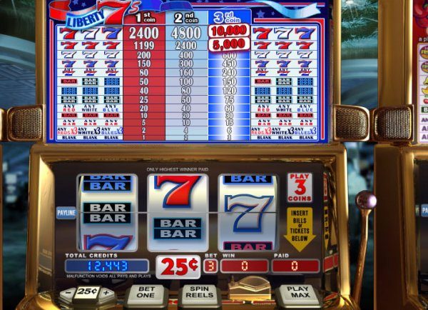 Liberty 7's video slots screenshot.