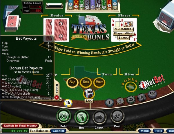 play texas hold em bonus poker online