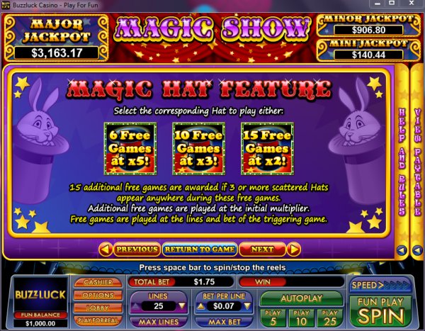 Magic Hat Feature 
