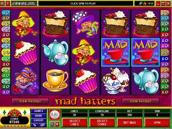 Action image from Mad Hatters slots play