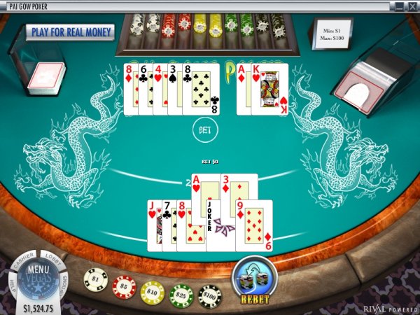 free pai gow poker with bonus game