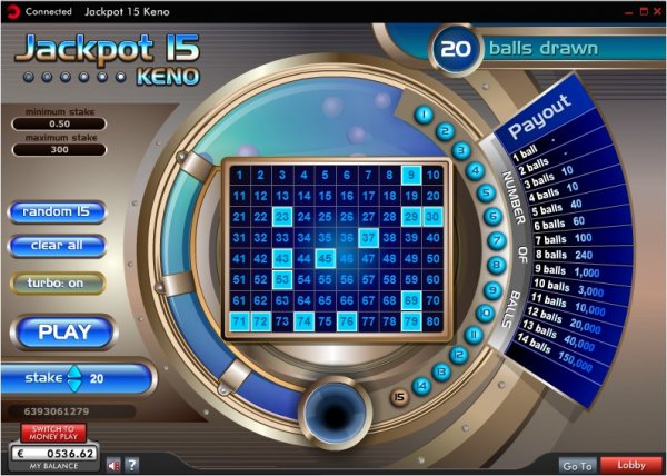Jackpot 15 keno