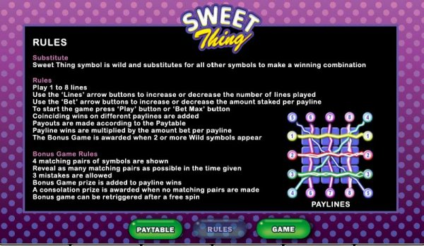 Sweet Thing Game Rules