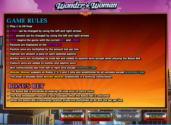Wonder Woman Rules I