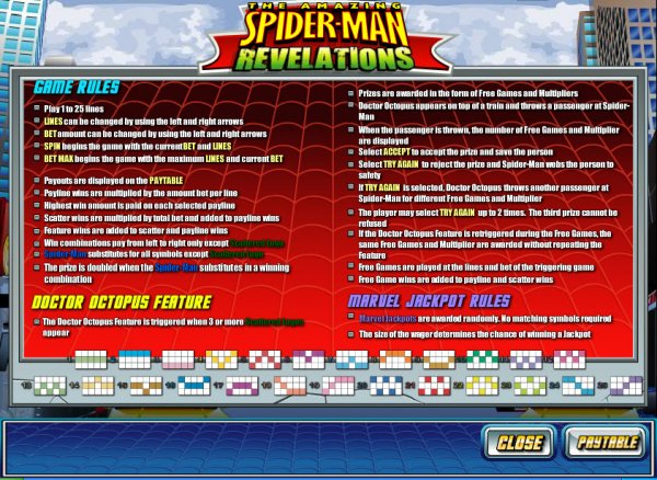 Spiderman Revelations Rules