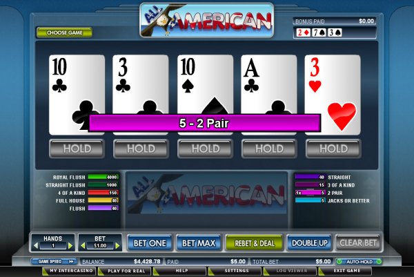 All American Bonus  Video Poker