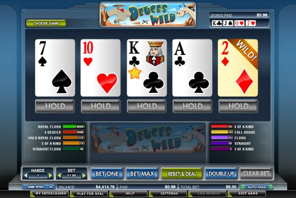 free bonus deuces wild video poker