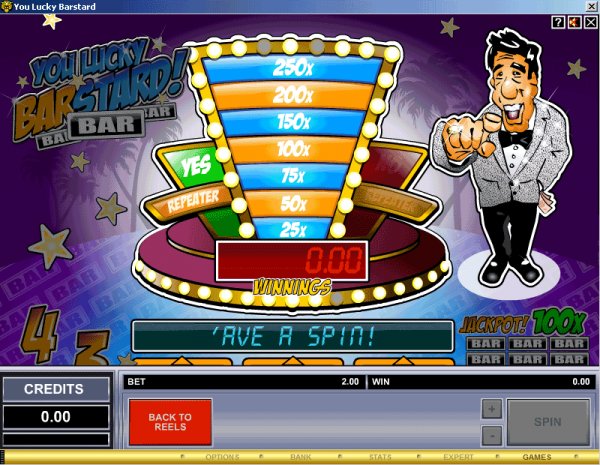 Screenshot of the feature game of You Lucky Barstard