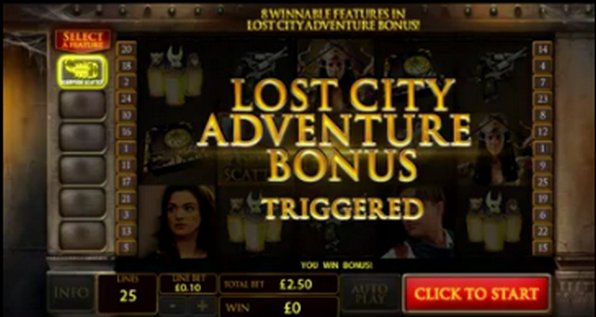 Lost City Adventure Bonus Triggered 