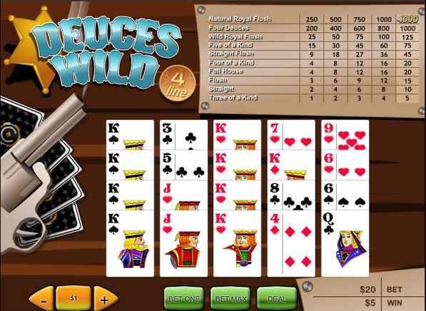 how to play deuces wild video poker