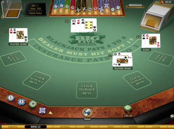 Multihand Big Five Blackjack Gold