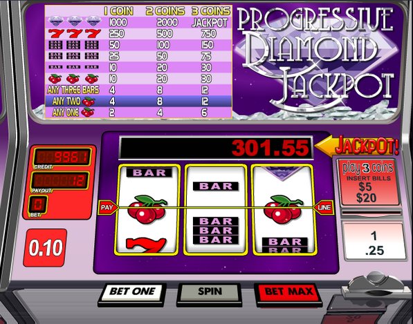 Progressive Jackpot Diamond Win