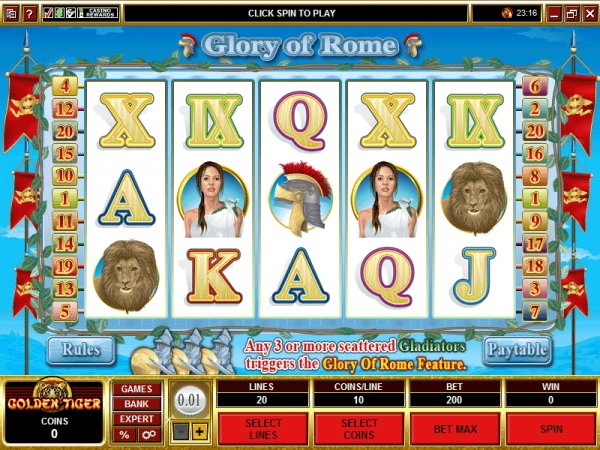 From the slot game Glory of Rome