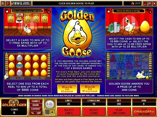 Golden Goose bonuse rules