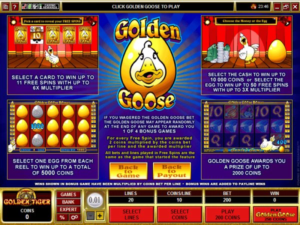 Golden Goose Bonus rules