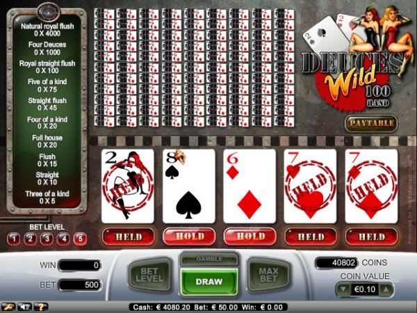 free bonus deuces wild video poker