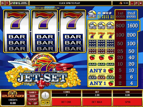 Jetset slots and paytable