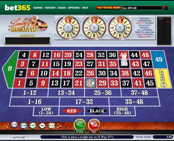 Lucky 8 roulette numbers