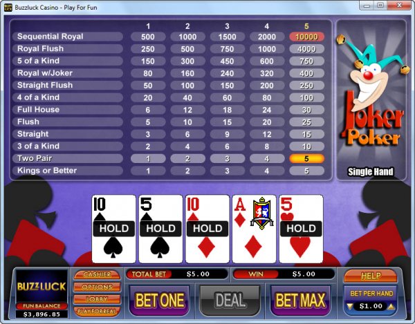 Joker Poker Single Hand
