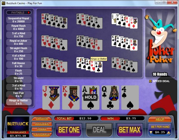 Joker Poker 10 Hands