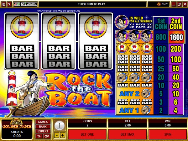 Rock the Boat - Elvis slots by Microgaming software