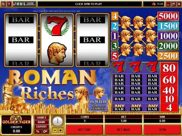 Roman Riches reel slots screencapture