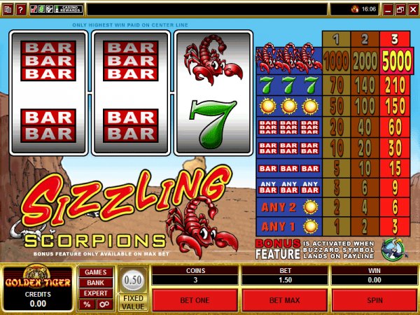 Picture of the Sizzling Scorpions Slots