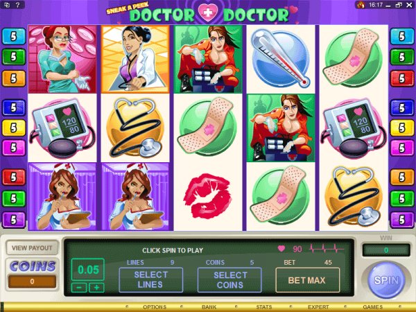 Game play from Sneak a Peek Doctor slots