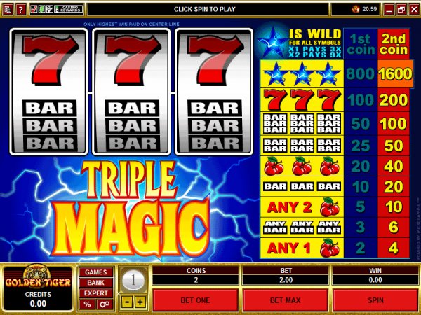 Triple Magic slots and payout table