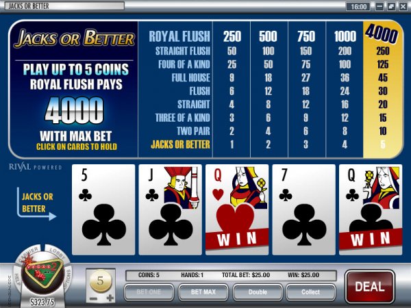 jacks casino video poker cheat sheet